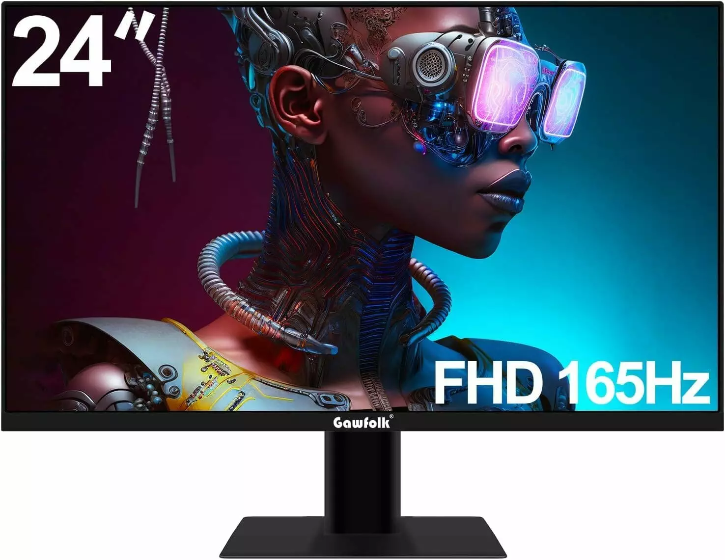 Gawfolk Gaming Monitor 24 Inch 144Hz / 165Hz, PC Screen Home Office Full HD 1080P, Frameless Computer Monitor with FreeSync and Eye Care Technology, Supports VESA Supports VESA